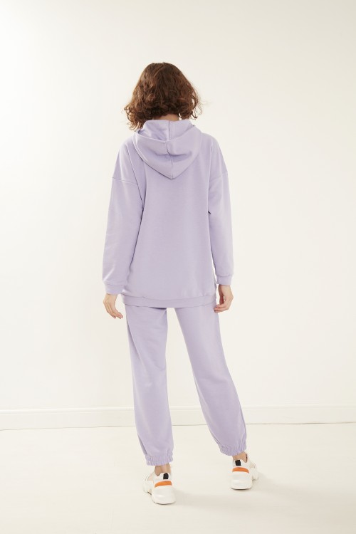 Lila Rengi Hoodie'li Takım