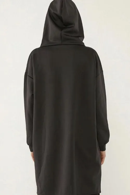 Fermuarlı Uzun Sweatshirt